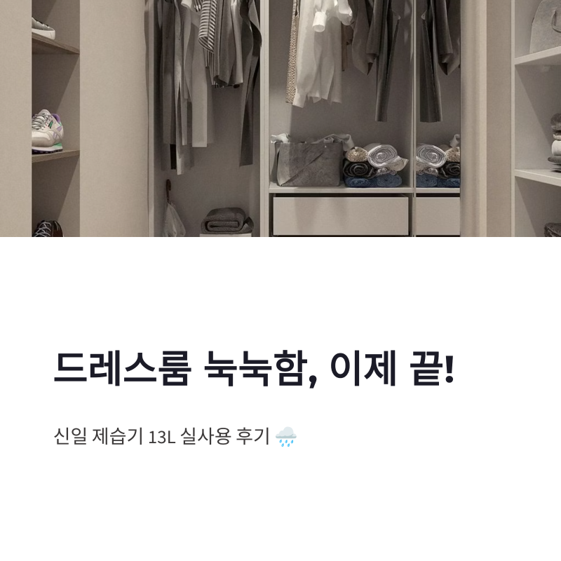 여름 휴대용 제습기 추천, 신일 제습기 13L 드레스룸 사용 후기