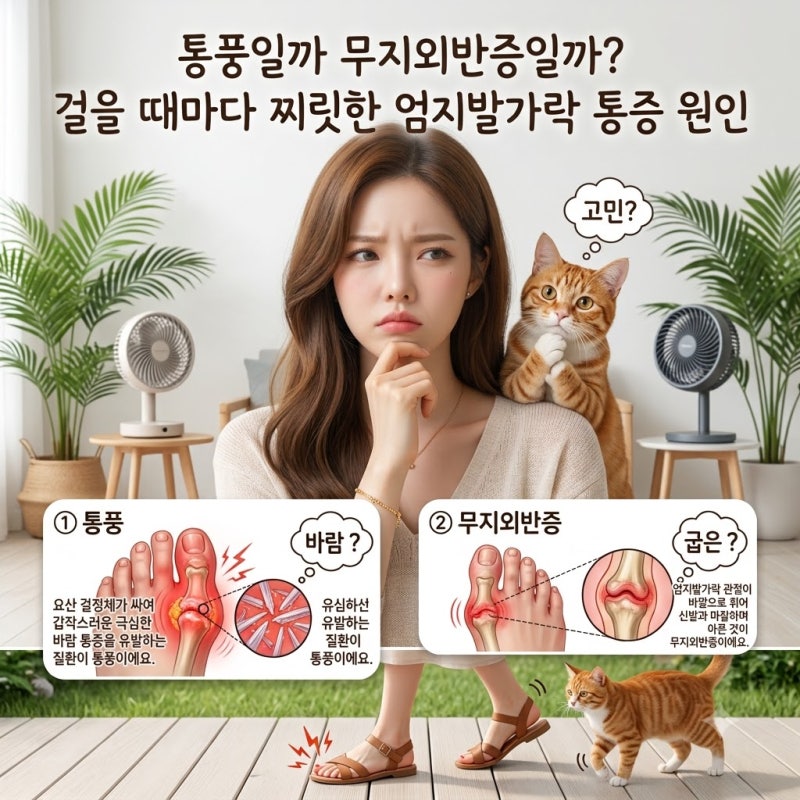통풍일까 무지외반증일까? 걸을 때마다 찌릿한 엄지발가락 통증 원인