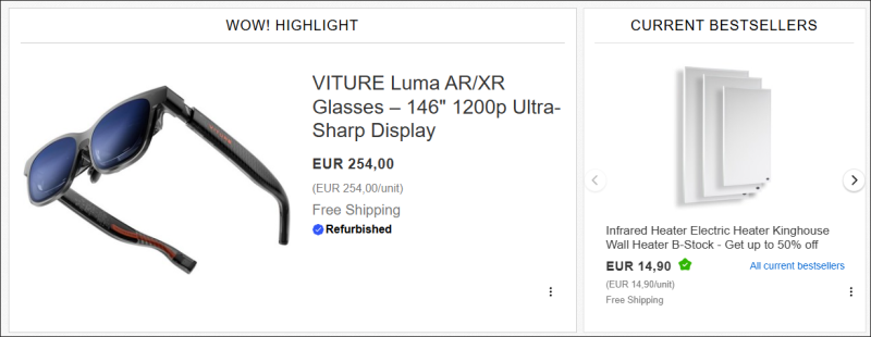 독일 이베이 직구 VITURE 루마 AR XR 비처 글래스 리퍼 254유로 핫딜