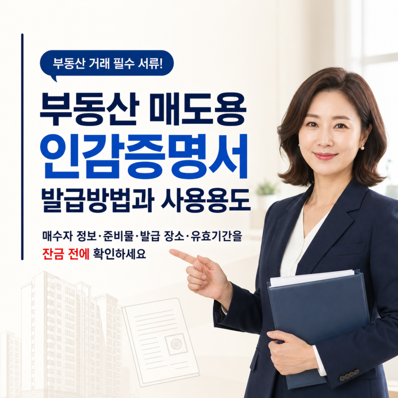 부동산 매도용인감증명서 발급방법 과 사용용도｜매수자 정보·준비물·유효기간 한번에 정....