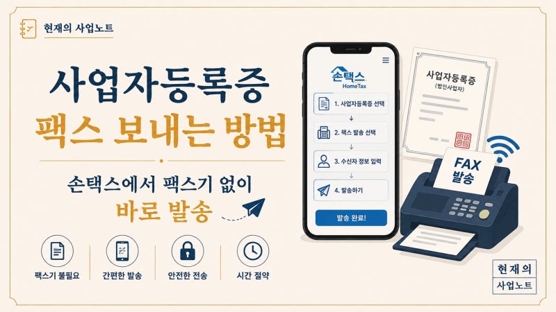 사업자등록증 팩스 보내는 방법 | 손택스에서 팩스기 없이 바로 발송