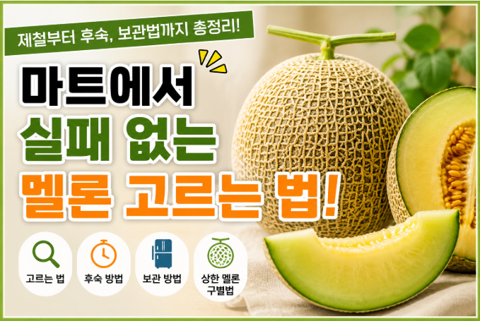 마트에서 실패 없는 멜론 고르는 법! 제철부터 후숙, 보관법까지 총정리