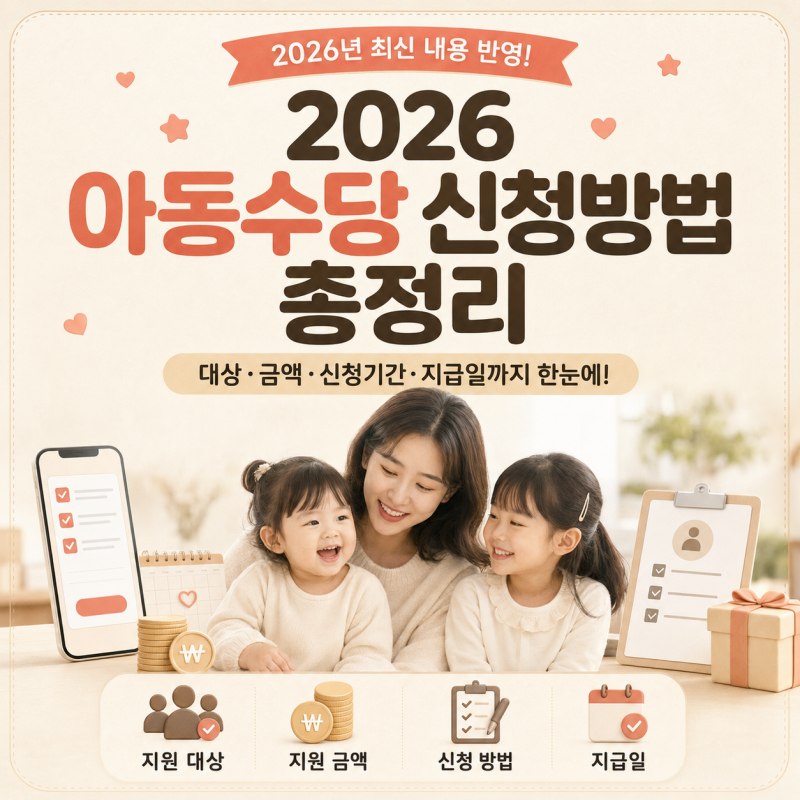 2026 아동수당 신청방법 총정리! 대상 나이 금액 지급일 복지로 신청