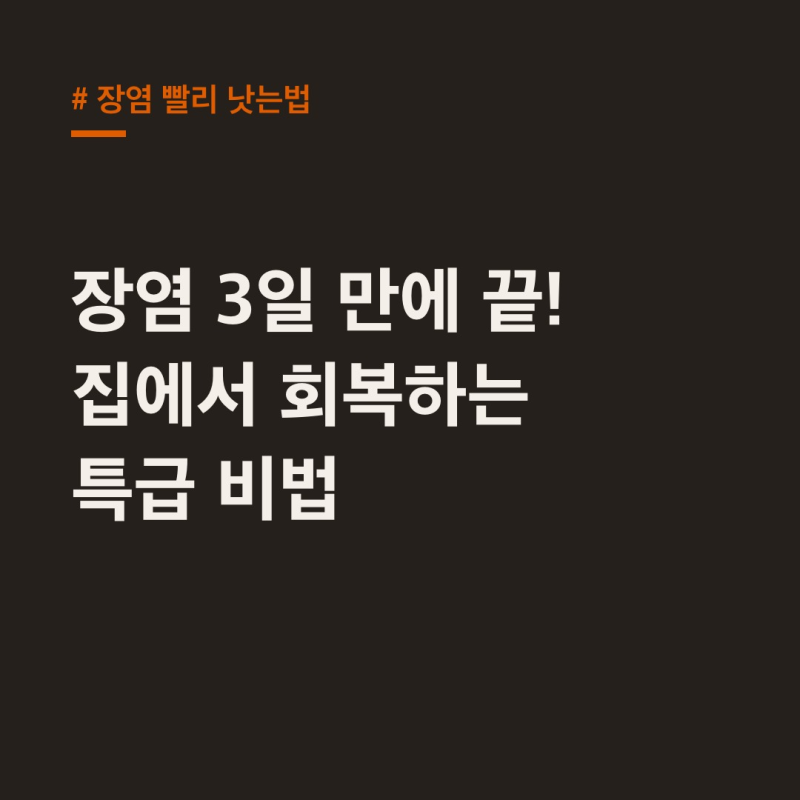 장염 빨리 낫는법, 병원 없이 3일 안에 회복하는 꿀팁