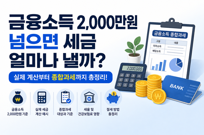 금융소득 2,000만원 넘으면 세금 얼마나 낼까? 실제 계산부터 종합과세까지 총정리