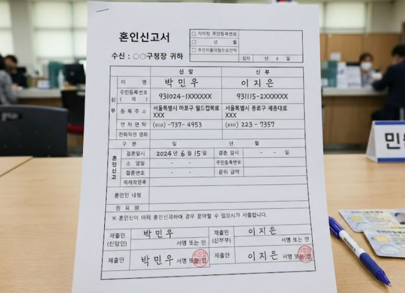 혼인신고 하는 법 증인 서류 준비물 도장없이 처리기간 혜택 실수로 취소