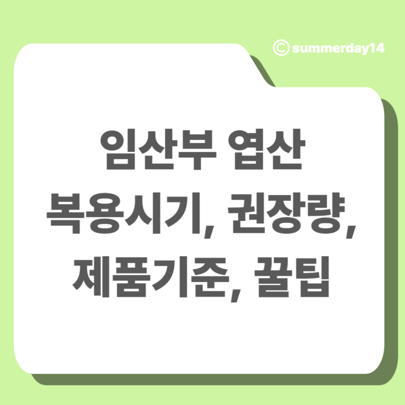 임산부 엽산 복용시기, 권장량, 제품기준, 꿀팁