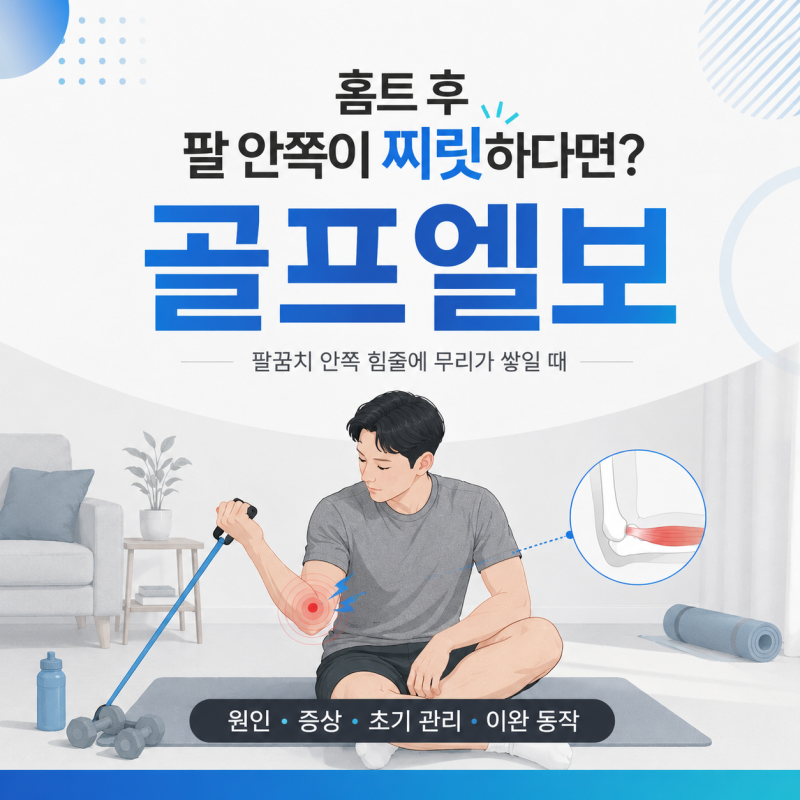 홈트레이닝 무리했더니 팔 안쪽 통증? 골프엘보 다스리는 수칙