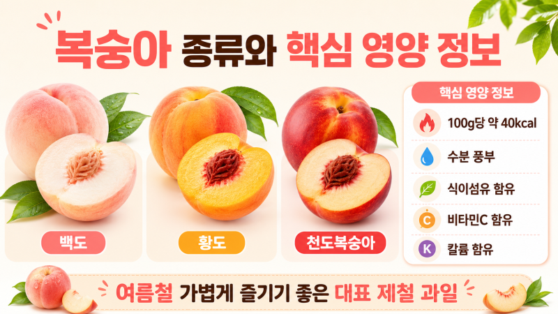 복숭아 하루 몇 개가 적당할까? 칼로리와 알레르기까지 정리