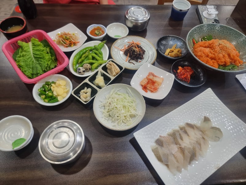 세화해수욕장 일미도, 오름 다녀온 뒤 먹은 도다리 정식과 도다리세꼬시물회 후기