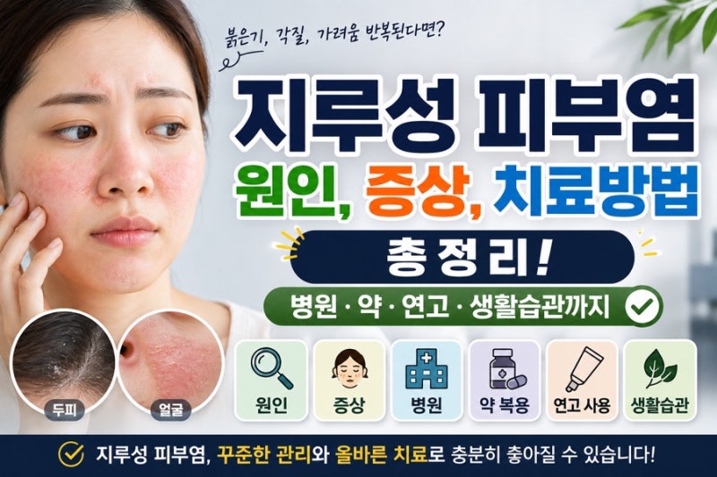 "얼굴이 간지러워요"지루성 피부염 완치될까요?증상과 관리법 체크