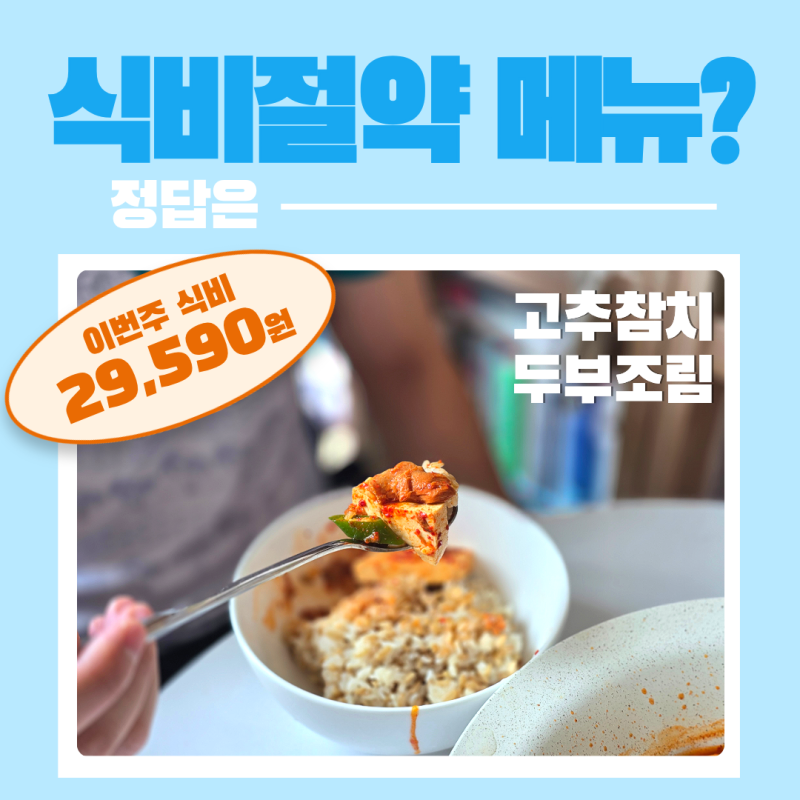 신혼부부 집밥 고민? 초간단 고추참치 요리, 고추참치 두부조림