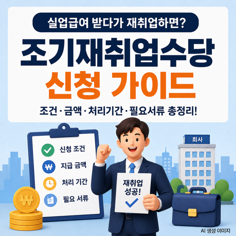 조기 재취업수당 신청｜조건·금액·처리기간과 필요서류