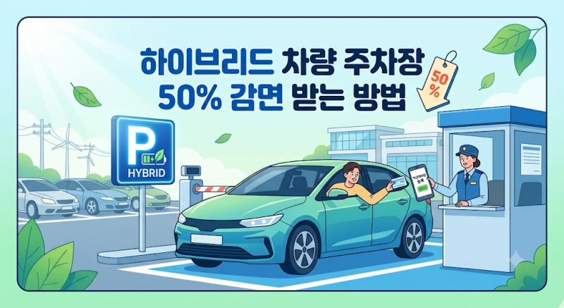하이브리드 자동차 공영주차장 50% 할인 총정리! 발급 신청 절차 및 자동 감면 방법
