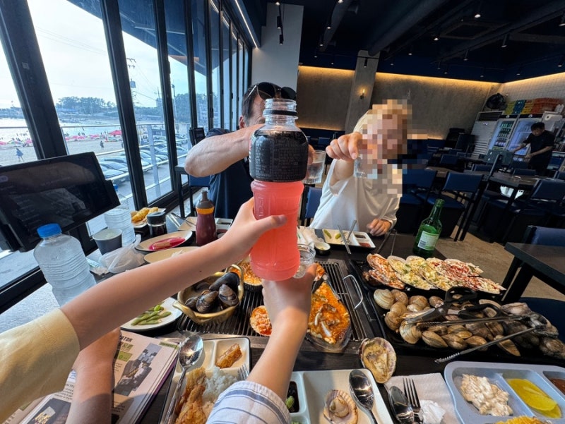 을왕리 해수욕장 마레 회조개구이 - 아기랑 가기 좋은 조개구이집(3대 가족식사 내돈내산 후....
