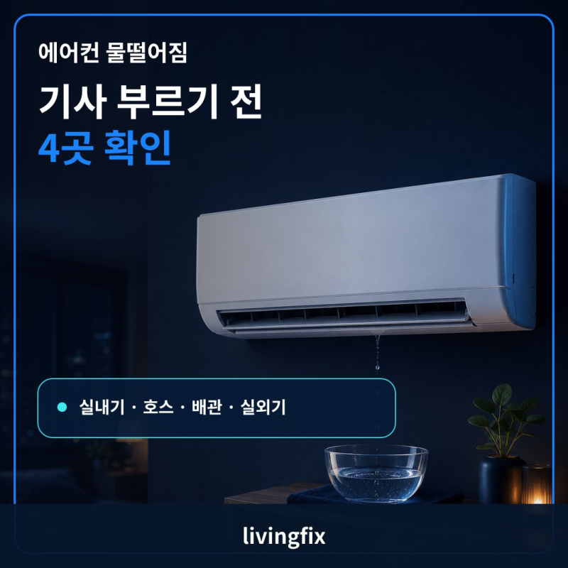 에어컨 물떨어짐, 고장인 줄 알고 기사 부르기 전 확인할 4곳