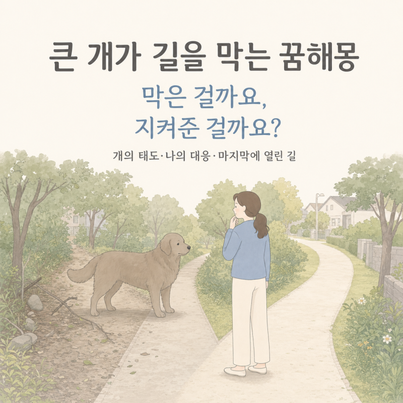 큰 개가 길을 막는 꿈해몽 | 막은 걸까요, 지켜준 걸까요? 16가지