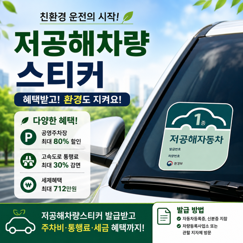 저공해차량스티커 발급받아서 풍성한 혜택 만땅 챙기기