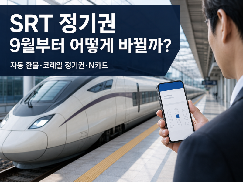 SRT 정기권 9월부터 어떻게 바뀌나요? 자동 환불·코레일 정기권·N카드 정리