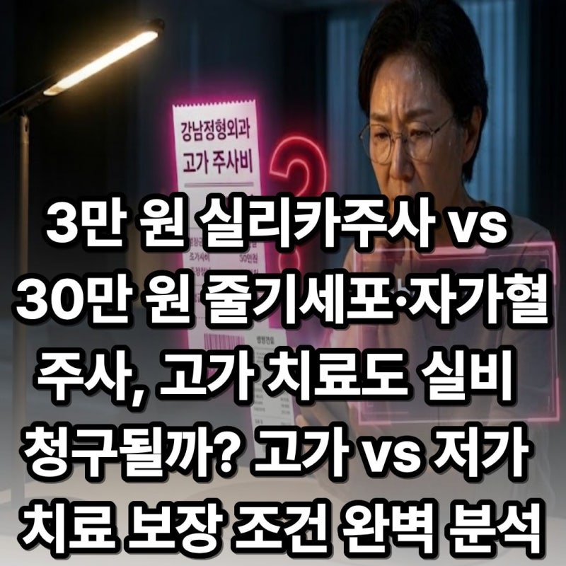 3만 원 실리카주사 vs 30만 원 줄기세포·자가혈 주사, 고가 치료도 실비 청구될까?무릎·어깨 ....