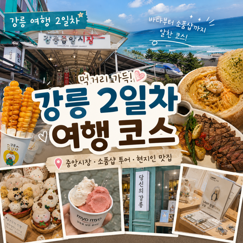 강릉 뚜벅이 여행 2일차｜중앙시장・월화거리・소품샵 코스 총정리