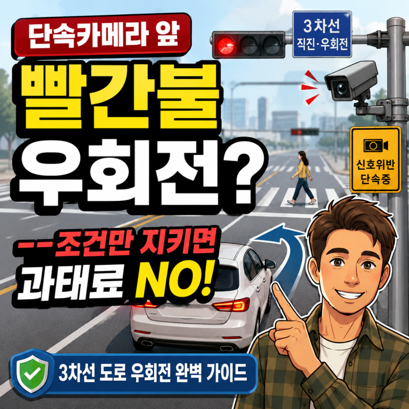 3차선 우회전, 빨간불에 그냥 돌면 6만 원? 신호위반 카메라 단속