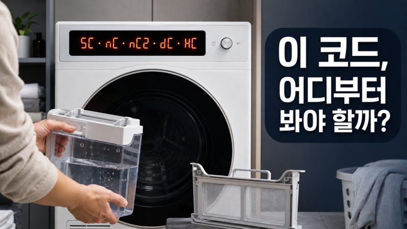 삼성 건조기 에러코드, 5C 배수 안됨·nC 필터·nC2 열교환기 확인법