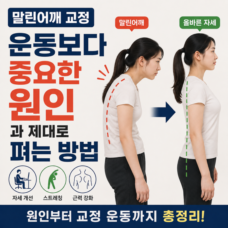 말린어깨 교정, 운동보다 중요한 원인과 제대로 펴는 방법