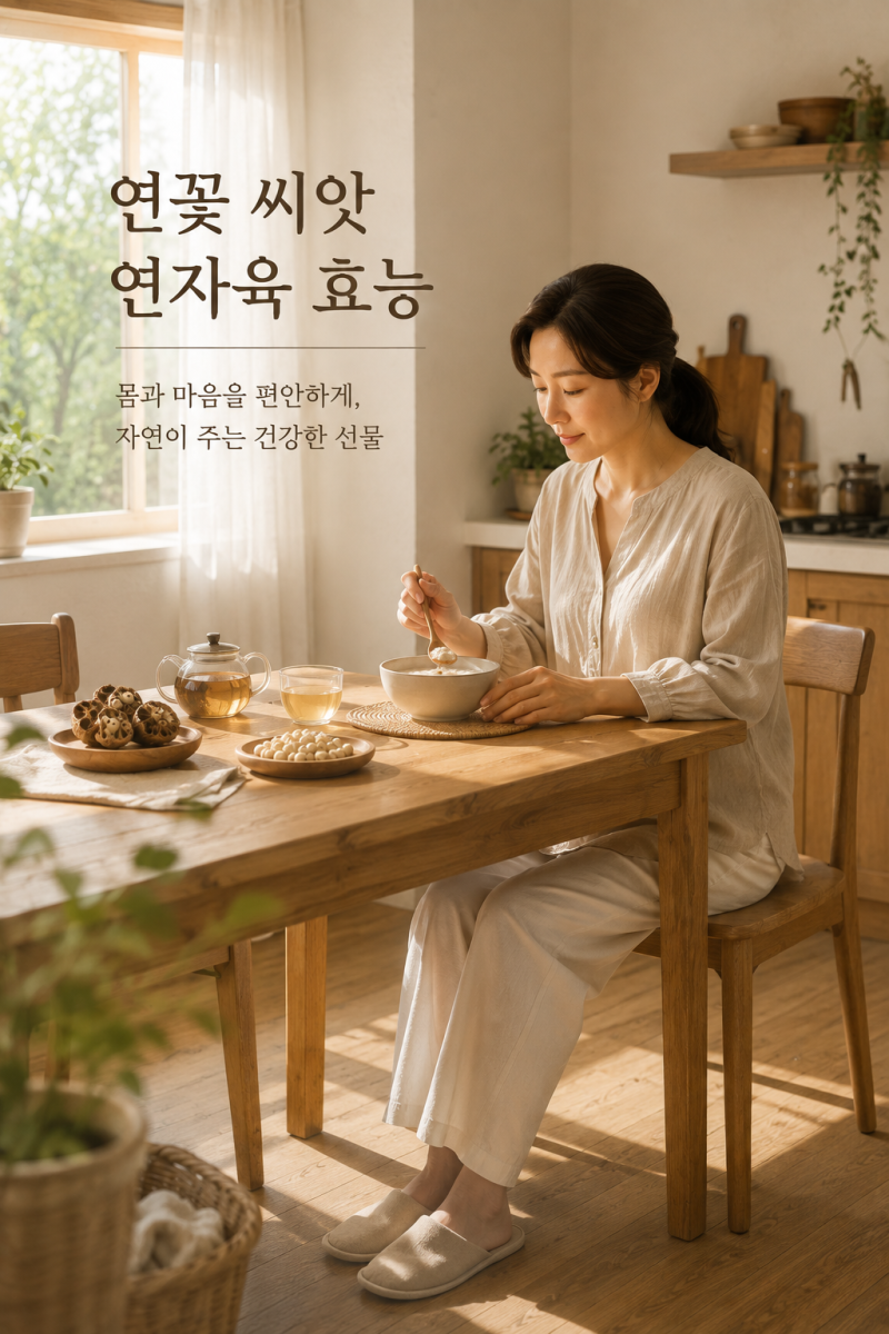 연꽃 씨앗 연자육 효능 5가지, 영양소 먹는방법?