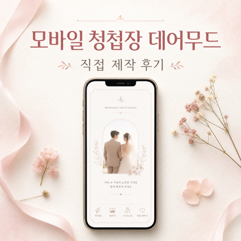 데어무드 셀프 모바일 청첩장 만들기 문구 인사말 추천