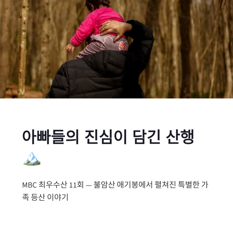 <b>최우수산</b> 불암산 애기봉, 아이들과 아빠들의 특별한 등산기