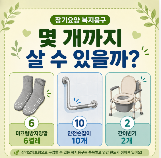 장기요양 복지용구 몇 개까지 살 수 있을까?｜미끄럼방지양말·안전손잡이·간이변기 구입 ....