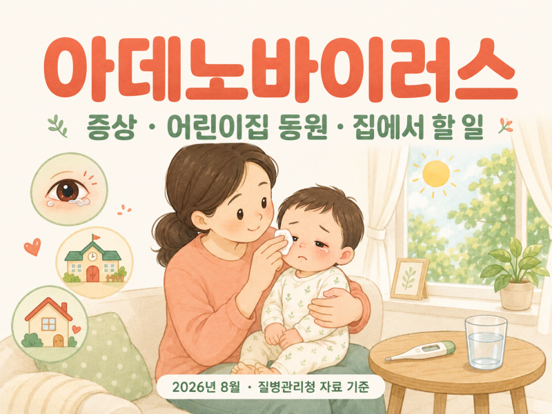 아데노바이러스 증상부터 어린이집 등원까지 총정리 (+눈곱·장염, 어른도 걸립니다)