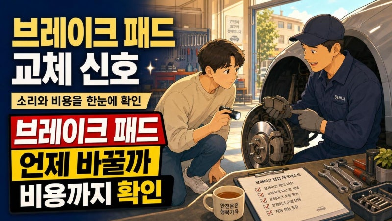 자동차 브레이크 패드 교체 시기와 비용, 소리보다 먼저 확인해야 할 5가지