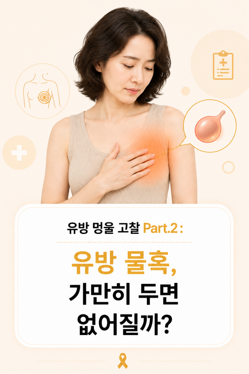 유방 멍울 고찰 Part. 2 : 유방 물혹 제거 안해도 놔두면 사라질까?