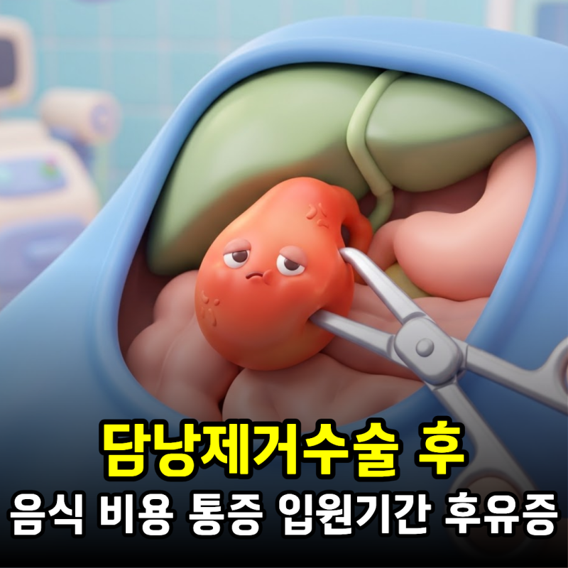 담낭제거수술 후 음식, 비용, 통증, 입원기간, 후유증