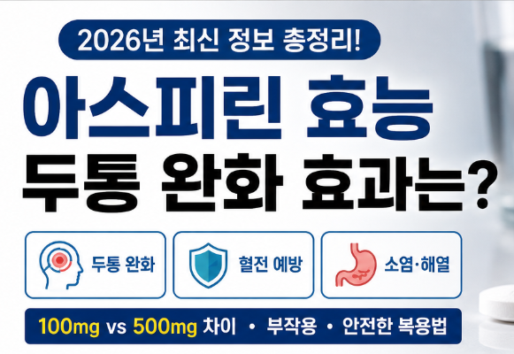 아스피린 효능 두통 부작용 증상(+100mg)