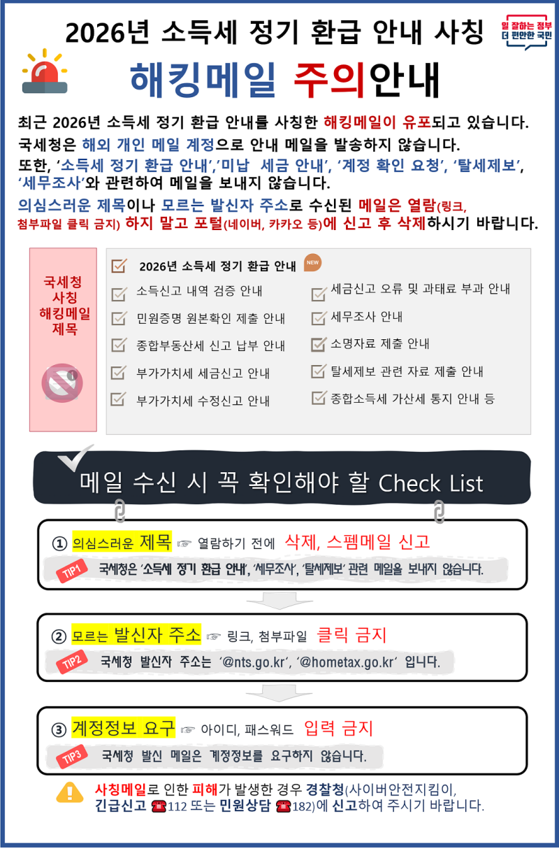 국세청 종합부동산세 전자고지 메일? 알고 보니 사칭 피싱 메일
