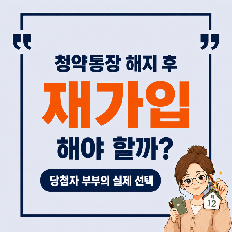 청약통장 해지 후 재가입해야 할까ㅣ당첨자 부부가 통장 하나만 유지한 이유