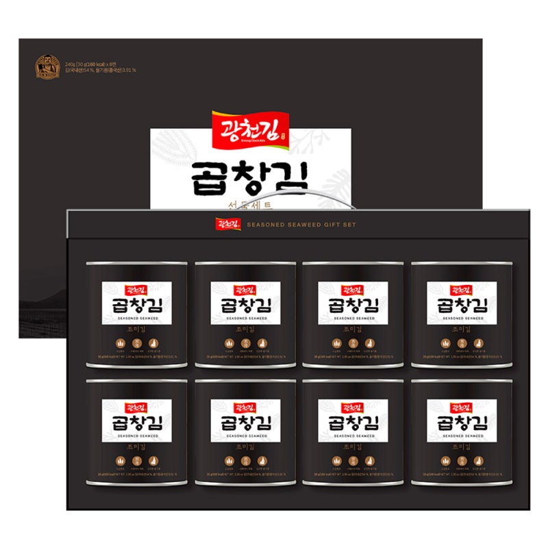 잘 나가는 제품 대천김곱창김캔 광천김 프리미엄 곱창캔김 8p 선물세트, 1세트 추천