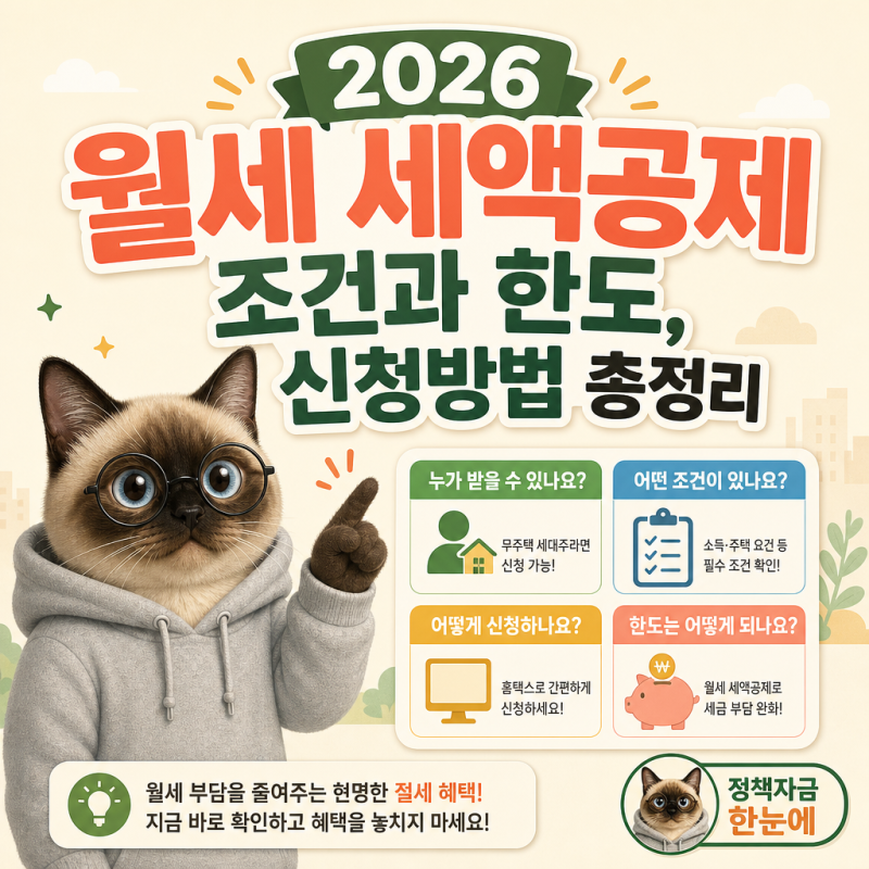 2026 월세 세액공제 조건과 한도, 신청방법 총정리