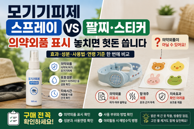 모기기피제 스프레이 vs 팔찌·스티커, 의약외품 표시 놓치면 헛돈 씁니다