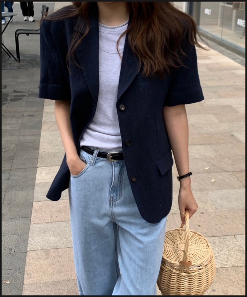 백화점 브랜드 못지 않은 오버테이크 린넨100 반팔 자켓 세일