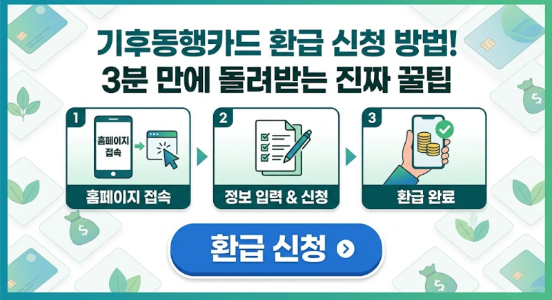 기후동행카드 환급 신청 방법! 3분 만에 돌려받는 진짜 꿀팁
