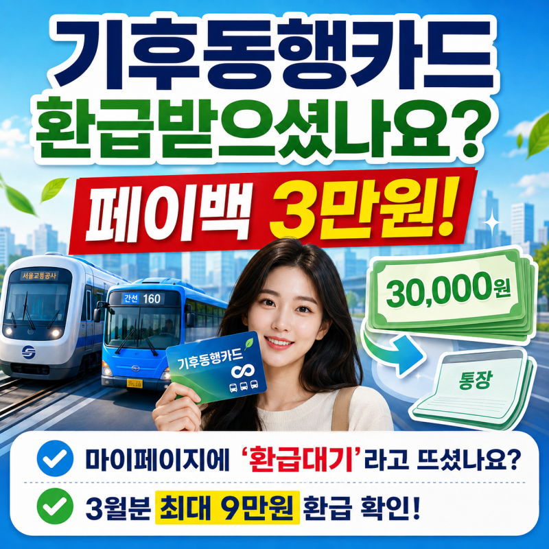 기후동행카드 환급 신청 방법 총정리! 환급대기, 페이백3만원 신청 방법