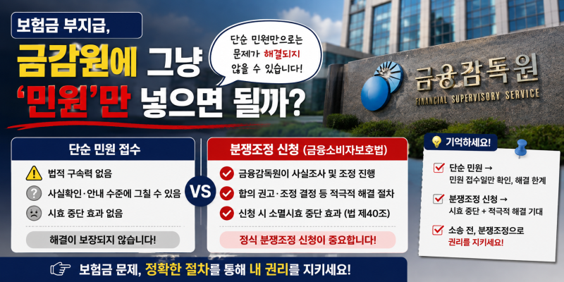 [ 금감원 민원에 대하여 ] 보험금 부지급, 금감원에 그냥 ‘민원’만 넣으면 될까?