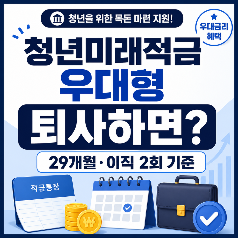 청년미래적금 우대형 퇴사하면? 29개월·이직 2회 기준 확인