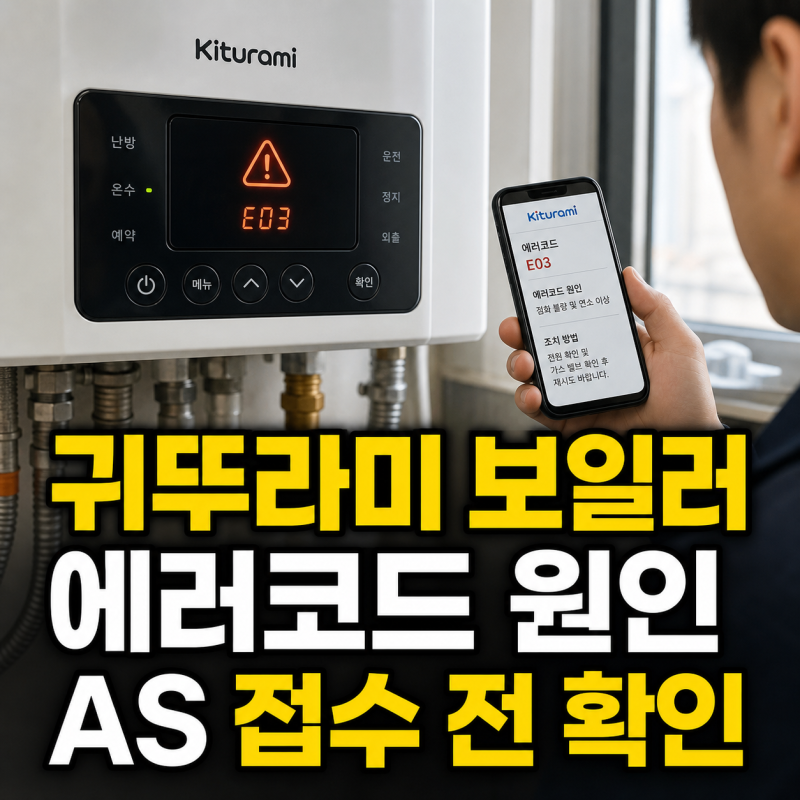 귀뚜라미 보일러 에러코드 원인과 해결 방법 총정리 AS센터 접수 안내