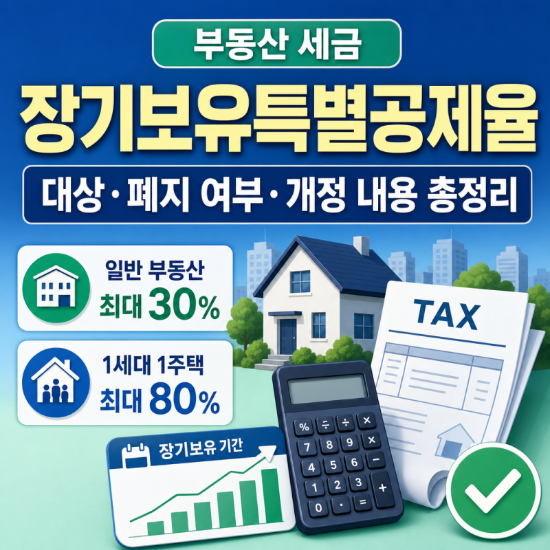 장기보유특별공제율 대상·폐지 여부·개정 내용 총정리