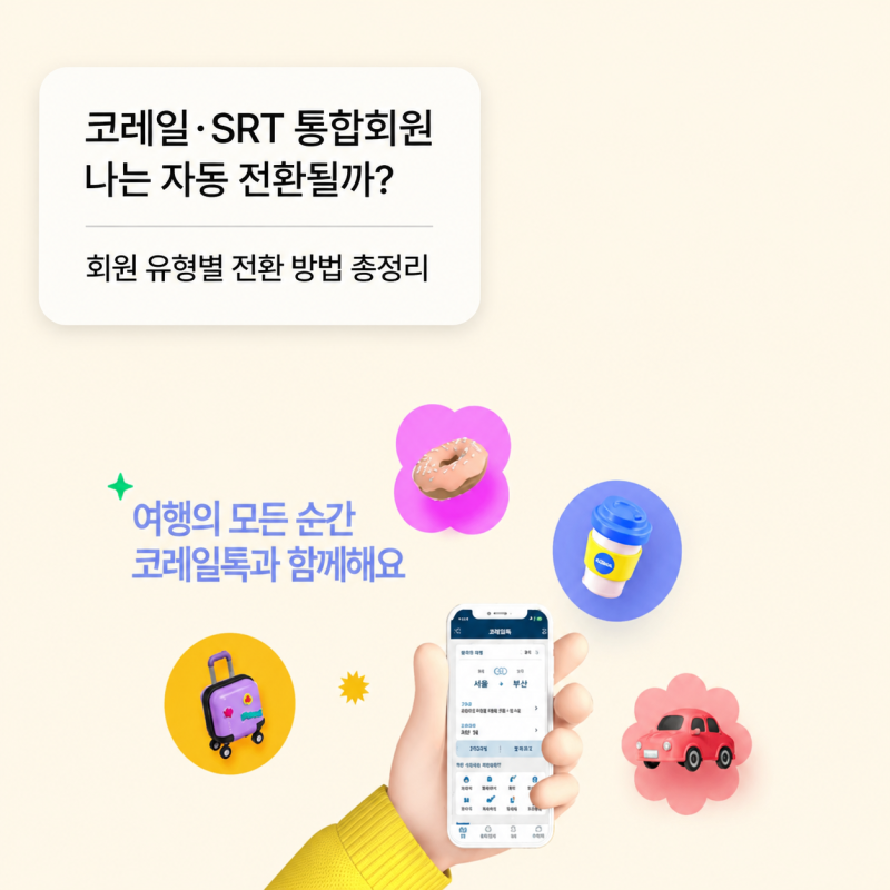 코레일 SR 통합회원 전환 방법 자동 전환 대상 SR 회원 절차